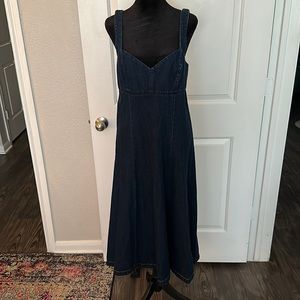 Anthropologie Sweetheart Neckline Denim Dress